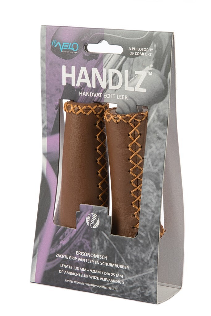 Velo Leather Ergo 92 135mm Dark brown bicycle handle