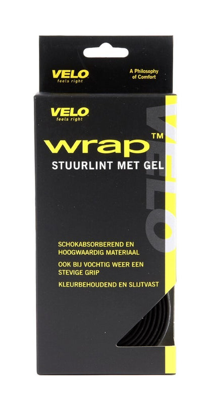 Velo handvat stuurtape gel, zwart met kurkprint