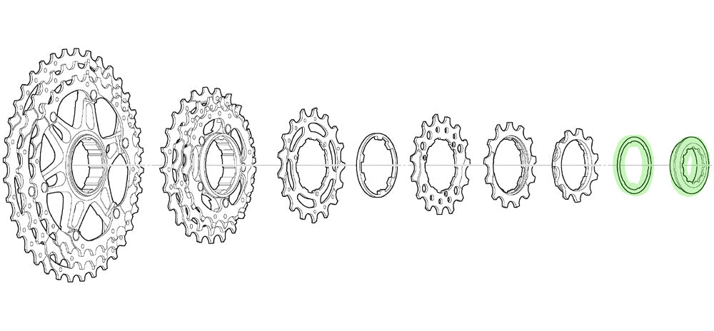 Anillo de bloqueo Shimano con espaciador para cs-m771-10