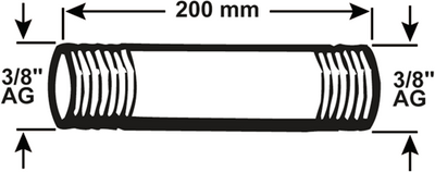 Boquilla de tubo cornat galva mm 3 8 200 mm (530) - vfb5303820