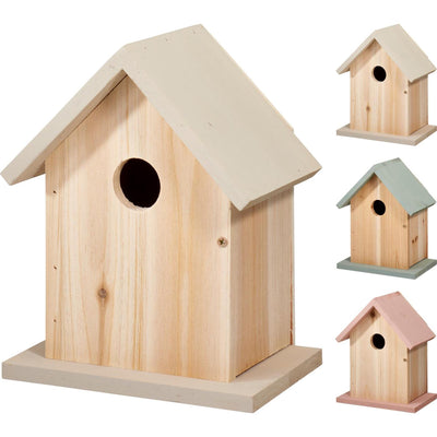 Casetta per uccelli da giardino professionale in legno 16x11x20 cm