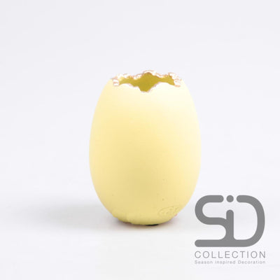 Vaso decorativo ispirato alla stagione uovo 7,5x7,5x10 cm giallo