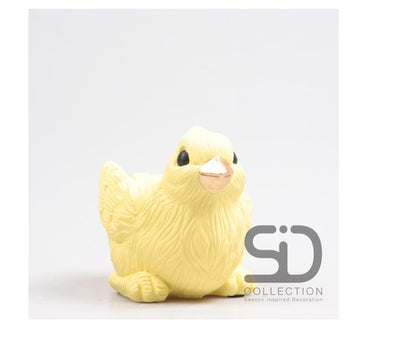 Uccello decorativo ispirato alla stagione con ciotola 12x8x7,5 cm giallo