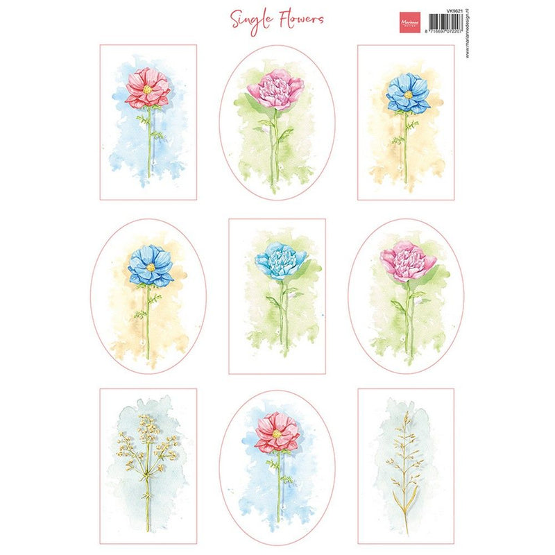 Diseño Marianne • hoja cortada de flores individuales