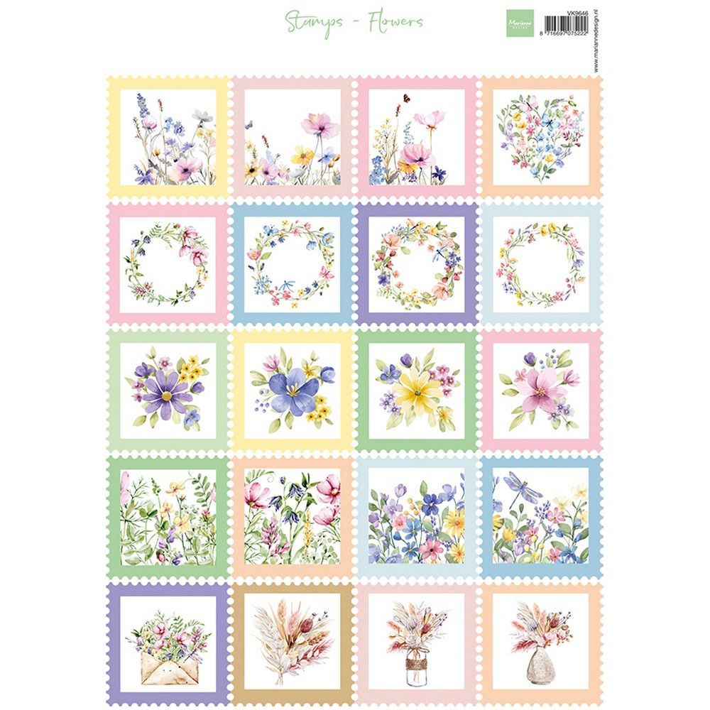 Diseño Marianne • hojas recortables sellos flores