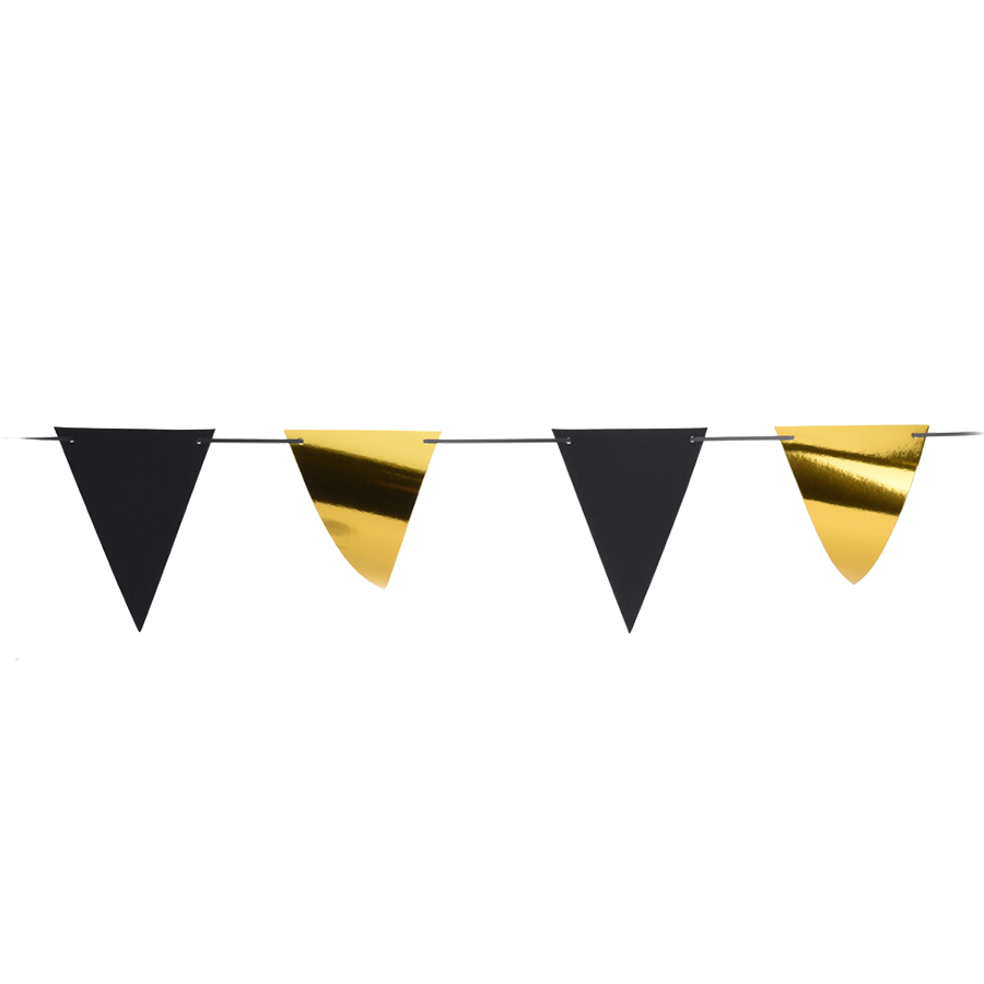Línea bandera oro negro 600cm