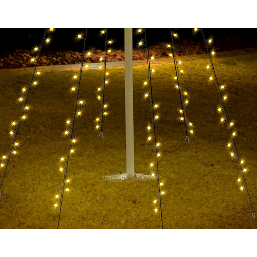 Illuminazione pennone bianco caldo 120 LED 120cm