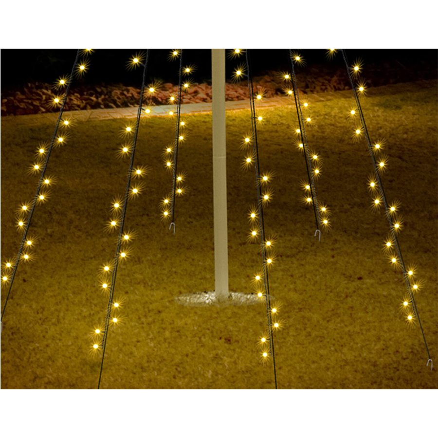 Ambiance Ambiamiento de las luces navideñas para la bandera con 192 LED 208 cm