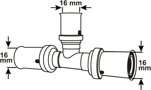 Cornat raccordo a pressare tee 16mm 10s ms-a2 - vrptp500416n