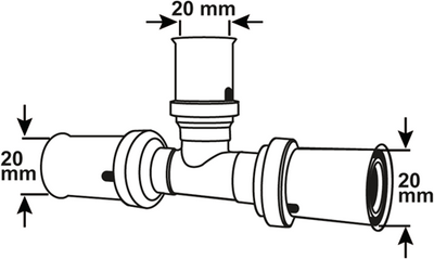 Cornat raccordo a pressare tee 20mm 10s ms-a2 - vrptp500420n