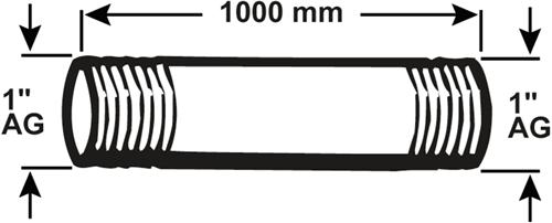 Tubo galvanico Cornat mm 1'' 1000mm (530) - vzs5301100