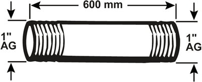 Tubo galvanico Cornat mm 1'' 600mm (530) - vzs530160