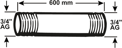 Tubo galvanico Cornat mm 3 4 600mm (530) - vzs5303460