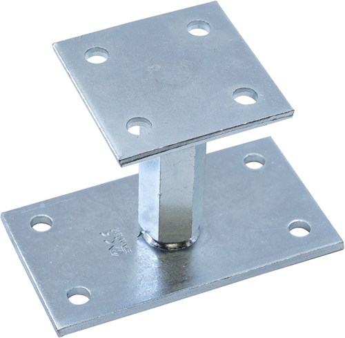 Waelbers paalhouder hoogte verstelb m20, blauw verzinkt (gv) ce - 1 stuk(s) - 426501.99