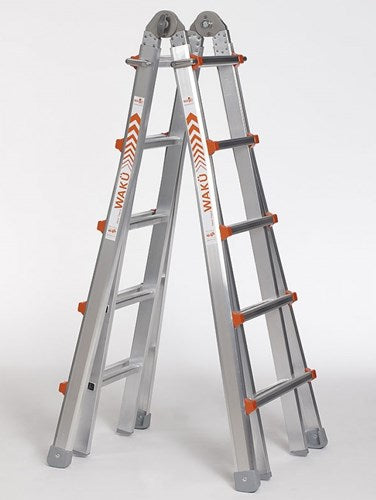 Waku professionele telescopische vouwladder 4x5 treden - 1413800102