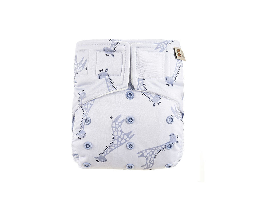 Girafa azul del pañal happybear lavable todo en uno