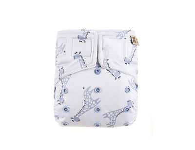 Happybear wasbare luier - all-in-one - blue giraffe