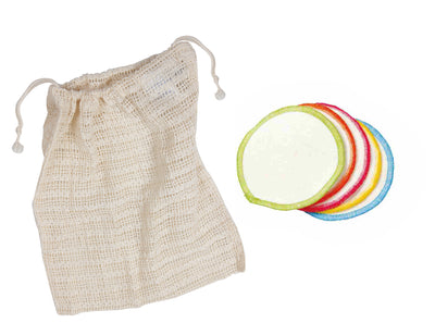 Fette di trucco lavabili anae + borsa per biancheria 10st