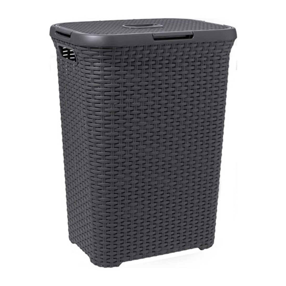 Curver Curver Style Wicker Look Laundry Basket 60L Antracite