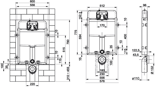 Inodoro Cornat vorwand con cisterna empotrada 3-6l - wek2