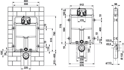 Inodoro Cornat vorwand con cisterna empotrada 3-6l - wek2