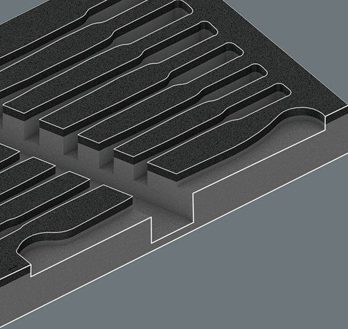 Wera 9830 inserto de espuma para 6000 joker set 1, sin herramientas, 172 x 30 x 392 mm - 05137330001