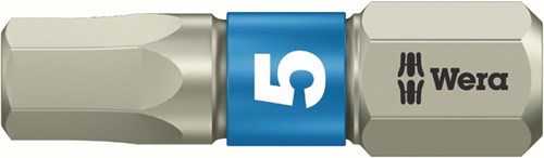 Wera 3840 1 puntas hexagonales, acero inoxidable, hex-plus, 6,0 x 25 mm - 1 pieza(s) - 05071076001
