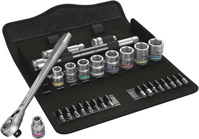 Wera 8100 sb 8 zyklop metal-ratelset, omschakelpal, 3 8 -aandrijving, metrisch , 29 -delig - 1 stuk(s) - 05004048001