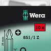 Wera 851 1 z bits phillips, ph 2 x 25 mm (10 bits pro box) - 1 stuk(s) - 05072401001