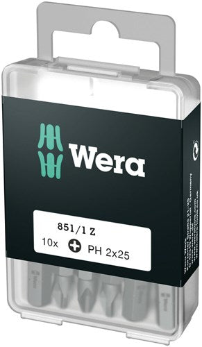 Wera 851 1 z bits phillips, ph 2 x 25 mm (10 bits pro box) - 1 stuk(s) - 05072401001
