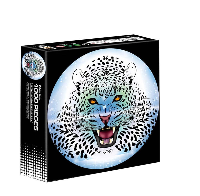 Intro puzzle round - tigre bianco - 1000 pezzi