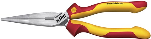 Pinza a becchi mezzotondi Wiha elettrica industriale | con superficie di taglio | forma dritta | 200 mm | 8 - 33178 - 33178