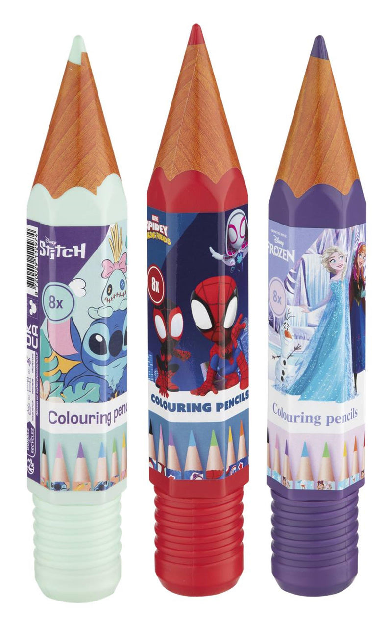 Disney Spidey Stitch Frozen 8 matite colorate