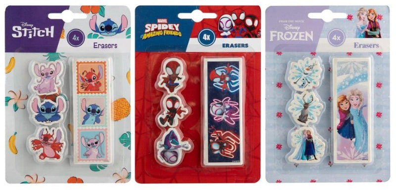Gomme da cancellare Frozen Stitch Spidey 4 pezzi