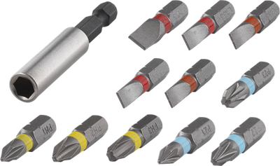 Wolfcraft bit-set | sleuf kruiskop | ph pz | 12-delig | 1 set - 2445000