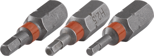 Bits Wolfcraft sólidos | casquillo hexagonal 2.0, 2.5, 3.0 | 3 piezas - 1339000