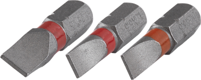 Bits Wolfcraft sólidos | ranura 0,8x5,5, 1,0x5,5, 1,2x6,5 | 3 piezas - 1338000