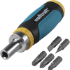 Destornillador de mano mini Wolfcraft | función de trinquete | juego de 6 piezas | incluido 5 bits - 1237000