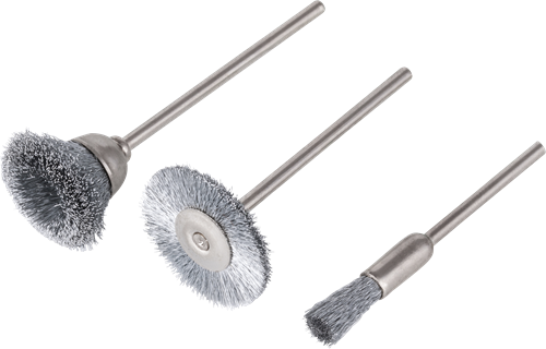 Mini spazzole Wolfcraft | albero tondo | ø5-20mm| 3 pezzi - 2114000
