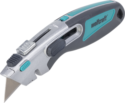 Coltello professionale doppia sicurezza Wolfcraft | con lama trapezoidale | 1 pezzo - 4106000