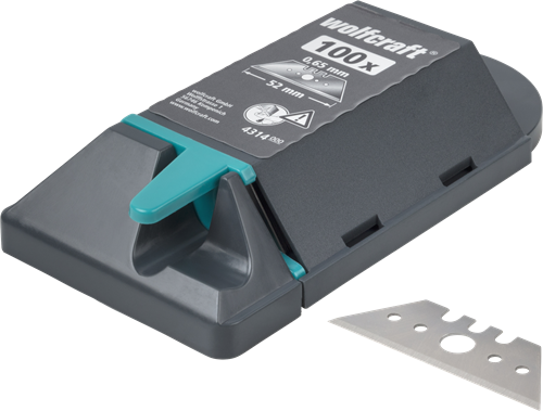 Coltelli trapezoidali professionali Wolfcraft | 0,65 x 52 mm | 100 pezzi - 4314000
