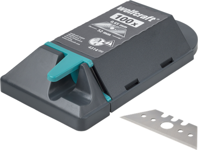 Coltelli trapezoidali professionali Wolfcraft | 0,65 x 52 mm | 100 pezzi - 4314000