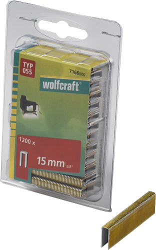 Punti a sella stretti Wolfcraft | digitare 055 | 15 mm | 1200 pezzi - 7166000
