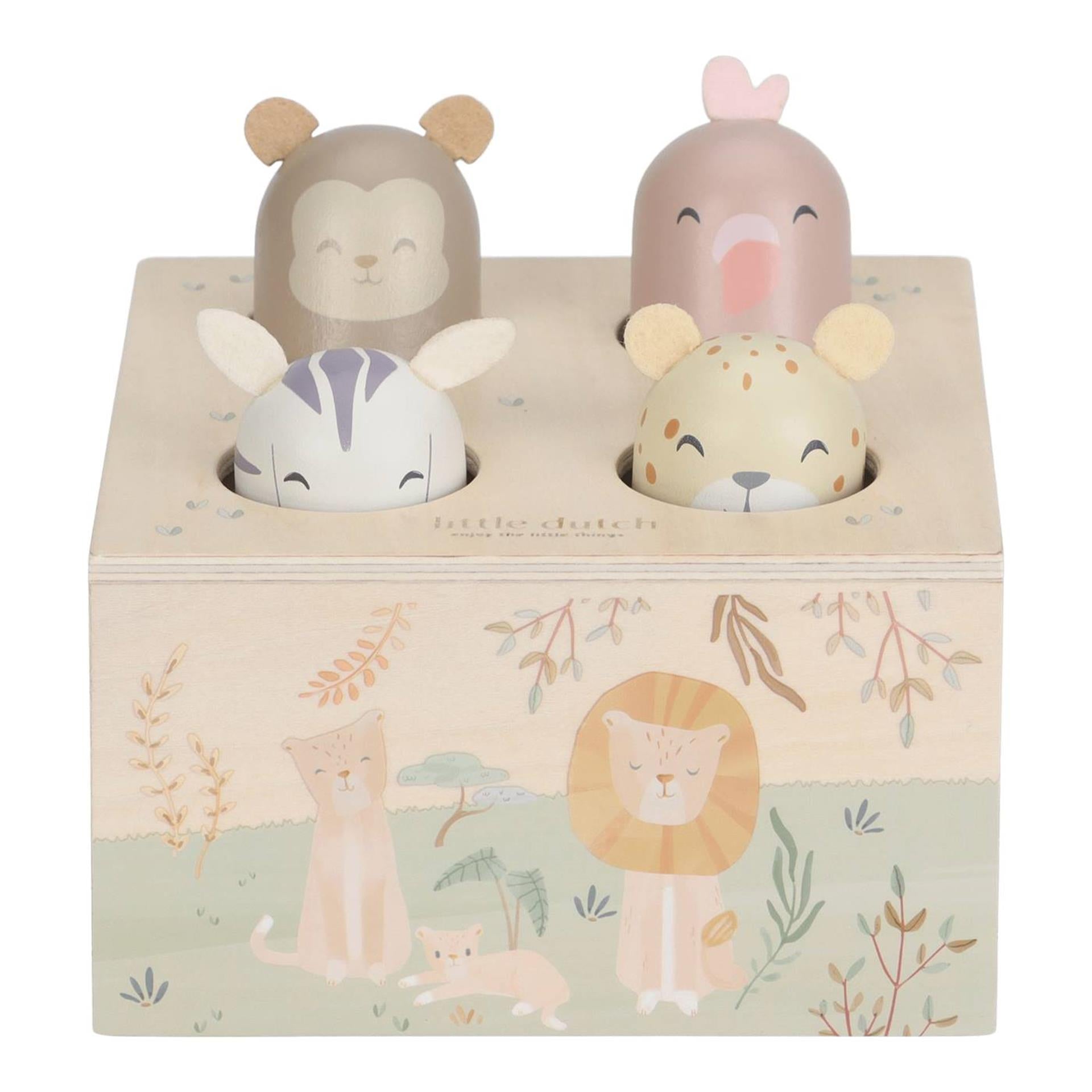 Piccoli giocattoli pop-up Dutch Safari Friends FSC