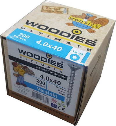 Tornillos Woodies woodies ultimate 4.0x 40 cabeza avellanada T-20 galvanizado rosca completa - 61540373 - 61540373