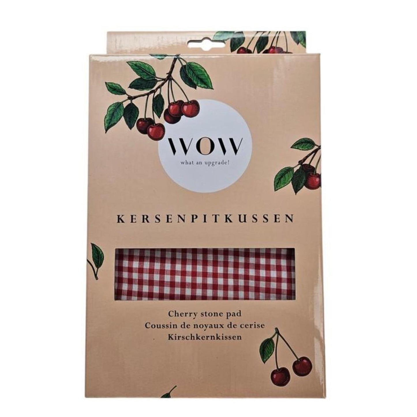 Wow cuscino con noccioli di ciliegia 20x30 cm rosso-bianco