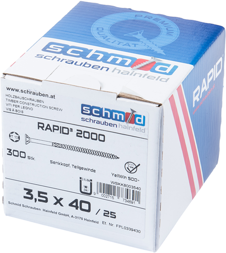 Schmid schrauben rapid2000 tx tornillo 3.5x40 300 vz - wskk8003540
