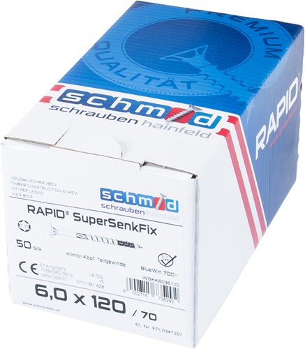 Schmid schrauben rapid-supersenkfix tx 6,0x120 50 bv - wskk8036120