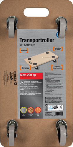 Meister Meister 0821300 Platform Car 59x29x11cm 200 kg MDF Brown Black