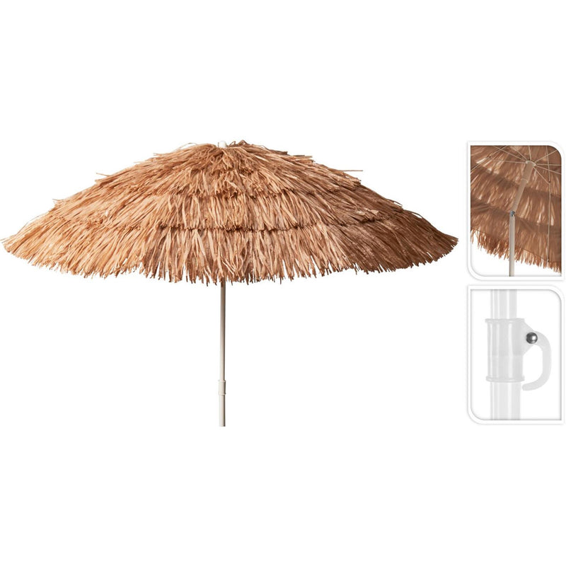 Pro beach parasol bruin raffia ø180cm